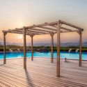 Pergola THONON 14,80m² en bois thermo chauffé sans couverture – HABRITA