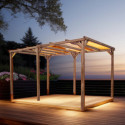 Pergola THONON 14,80m² en bois thermo chauffé sans couverture – HABRITA