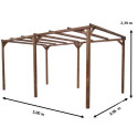 Pergola THONON 14,80m² en bois thermo chauffé sans couverture – HABRITA