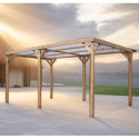Pergola THONON 15,10m² en bois massif avec couverture PVC – HABRITA