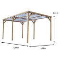 Pergola THONON 15,10m² en bois massif avec couverture PVC – HABRITA