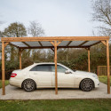 Pergola THONON 15,10m² en bois massif avec couverture PVC – HABRITA
