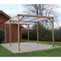 Pergola THONON 15,10m² en bois massif avec couverture PVC – HABRITA