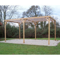 Pergola THONON 15,10m² en bois massif avec couverture PVC – HABRITA