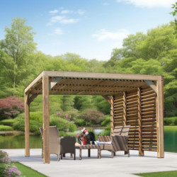 Pergola THERMAUVENT 10,67m² toiture et paroi avec ventelles HABRITA