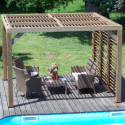 Pergola THERMAUVENT 10,67m² toiture et paroi avec ventelles HABRITA