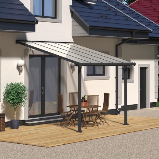 Toit de terrasse en aluminium gris 3x3,05m Olympia - PALRAM