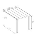 Toit de terrasse en aluminium gris 3x3,05m Olympia - PALRAM