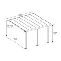 Toit de terrasse en aluminium gris 3x4,25m Olympia - PALRAM