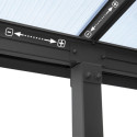 Toit de terrasse en aluminium gris 3x5,46m Olympia - PALRAM