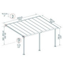 Toit de terrasse en aluminium gris 3x5,46m Olympia - PALRAM