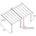 Toit de terrasse en aluminium blanc 3x6,10m Olympia - PALRAM