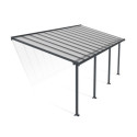 Toit de terrasse en aluminium gris 3x7,30m Olympia - PALRAM