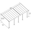 Toit de terrasse en aluminium gris 3x7,30m Olympia - PALRAM