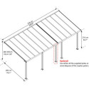 Toit de terrasse en aluminium gris 3x7,30m Olympia - PALRAM