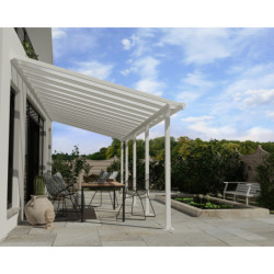 Pergola adossée blanche 3x8,51m + PC 16mm Olympia - Palram - Canopia