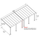 Toit de terrasse en aluminium blanc 3x8,51m Olympia - PALRAM