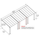 Toit de terrasse en aluminium gris 3x9,15m Olympia - PALRAM