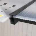 Toit de terrasse en aluminium gris 3x9,71m Olympia - PALRAM