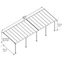 Toit de terrasse en aluminium blanc 3x9,71m Olympia - PALRAM