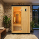 Sauna infrarouge chauffages carbone et full spectrum Vertical Black 2100W 2 places - SNÖ