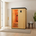 Sauna infrarouge chauffages carbone et full spectrum Vertical Black 2100W 2 places - SNÖ
