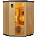 Sauna d'angle infrarouge chauffages carbone et full spectrum Vertical Black 2000W 2-3 places - SNÖ