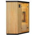 Sauna d'angle infrarouge chauffages carbone et full spectrum Vertical Black 2000W 2-3 places - SNÖ