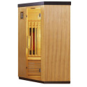 Sauna d'angle infrarouge chauffages carbone et full spectrum Vertical Black 2000W 2-3 places - SNÖ