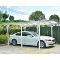 Carport en aluminium blanc 3x5,05m et polycarbonate 6mm X-METAL