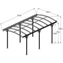 Carport en aluminium blanc 3x5,76m et polycarbonate 6mm X-METAL
