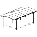 Carport en aluminium blanc 3x5,76m et polycarbonate 6mm X-METAL