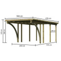 Carport en pin autoclave avec toit PVC 20,5m² + 2 arcs d'entrée - Karibu