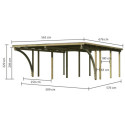 Carport double Eco2 + toit PVC 38,25m² + 2 arcs d’entrée - Karibu