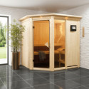 Sauna traditionnel d'angle FIONA 1 - 68mm - 3 à 4 places - KARIBU