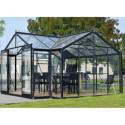 Orangerie La serre d’Hélène 15,79m² aluminium et verre trempé 4mm avec embase – ACD Prestige Live