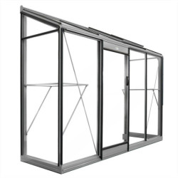 Serre adossée Miccolo 2,46m² en aluminium et verre de sécurité 4mm – ACD
