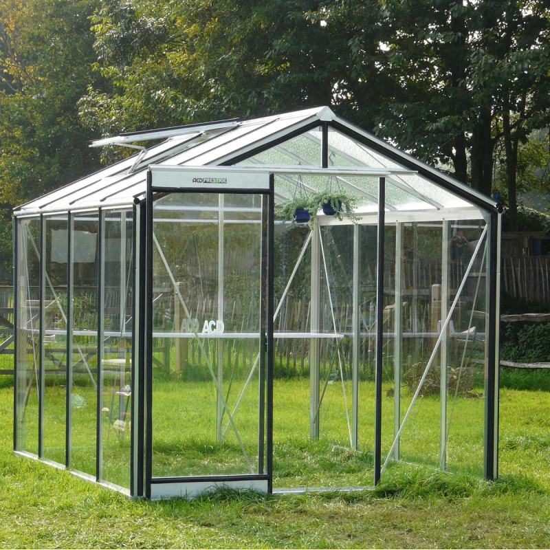 Serre de jardin R204H 6,91m² en aluminium et verre trempé ALULINE – ACD