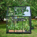 Serre de jardin 3,9m² noire en verre trempé Qube - Halls
