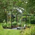 Serre de jardin 3,9m² noire en verre trempé Qube - Halls