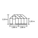 Serre de jardin 3,9m² noire en verre trempé Qube - Halls