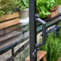 Serre de jardin 3,9m² noire en verre trempé Qube - Halls