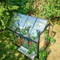 Serre de jardin 5,1m² noire en verre trempé Qube - Halls