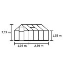 Serre de jardin 5,1m² noire en verre trempé Qube - Halls