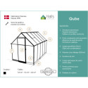 Serre de jardin 5,1m² noire en verre trempé Qube - Halls