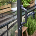 Serre de jardin 5,1m² noire en verre trempé Qube - Halls