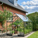 Serre de jardin 6,4m² noire en verre trempé Qube - Halls
