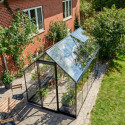 Serre de jardin 6,4m² noire en verre trempé Qube - Halls