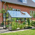 Serre de jardin 6,4m² noire en verre trempé Qube - Halls