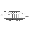 Serre de jardin 6,4m² noire en verre trempé Qube - Halls